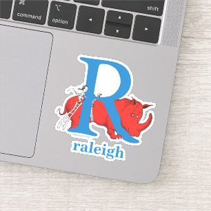 Dr. Seuss's ABC: Letter R - White Add Your Name Aufkleber