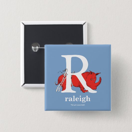 Dr. Seuss's ABC: Letter R - White Add Your Name Button (Vorne & Hinten)