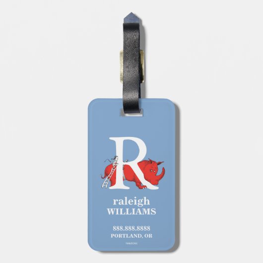 Dr. Seuss's ABC: Letter R - White Add Your Name Gepäckanhänger (Rückseite vertikal)