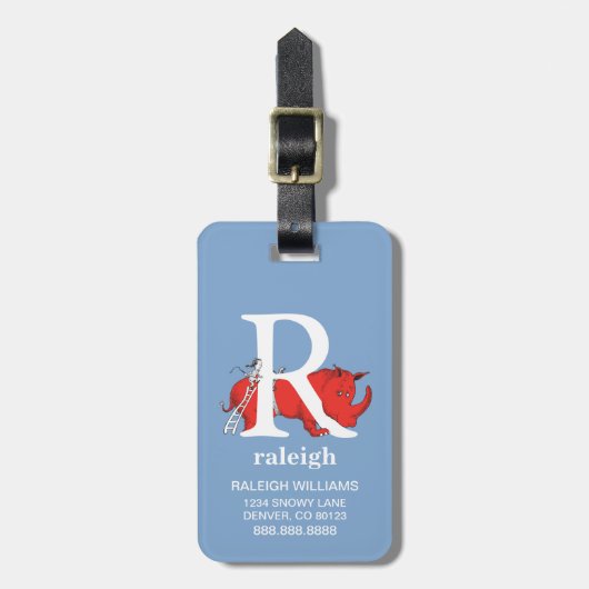 Dr. Seuss's ABC: Letter R - White Add Your Name Gepäckanhänger (Vorderseite vertikal)