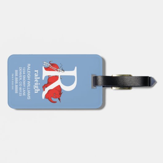 Dr. Seuss's ABC: Letter R - White Add Your Name Gepäckanhänger (Rückseite horizontal)