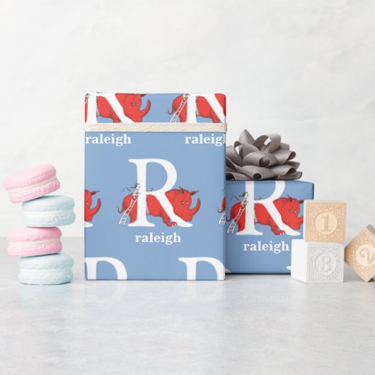 Dr. Seuss's ABC: Letter R - White Add Your Name Geschenkpapier (Babyparty)
