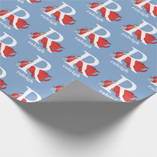 Dr. Seuss's ABC: Letter R - White Add Your Name Geschenkpapier (Ecke)
