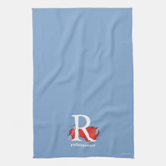 Dr. Seuss's ABC: Letter R - White Add Your Name Geschirrtuch (Vertikal)