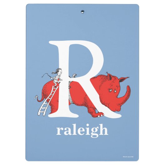 Dr. Seuss's ABC: Letter R - White Add Your Name Klemmbrett (Rückseite)