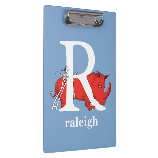 Dr. Seuss's ABC: Letter R - White Add Your Name Klemmbrett (Rechts)