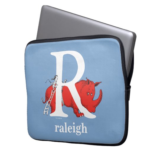 Dr. Seuss's ABC: Letter R - White Add Your Name Laptopschutzhülle (Vorderseite Links)