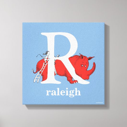 Dr. Seuss's ABC: Letter R - White Add Your Name Leinwanddruck (Vorderseite)