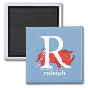 Dr. Seuss's ABC: Letter R - White Add Your Name Magnet