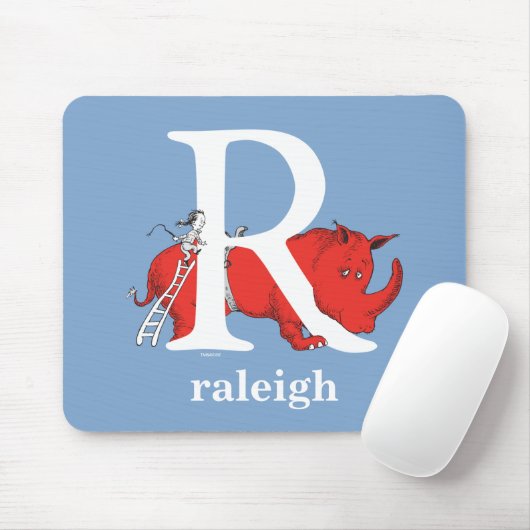 Dr. Seuss's ABC: Letter R - White Add Your Name Mousepad (Mit Mouse)