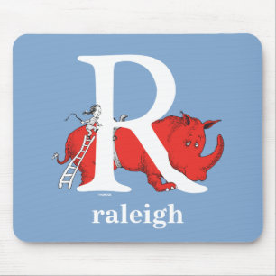 Dr. Seuss's ABC: Letter R - White Add Your Name Mousepad