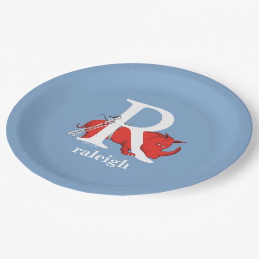 Dr. Seuss's ABC: Letter R - White Add Your Name Pappteller (Schrägansicht)