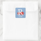 Dr. Seuss's ABC: Letter R - White Add Your Name Quadratischer Aufkleber (Tasche)