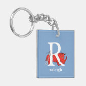 Dr. Seuss's ABC: Letter R - White Add Your Name Schlüsselanhänger (Vorderseite links)