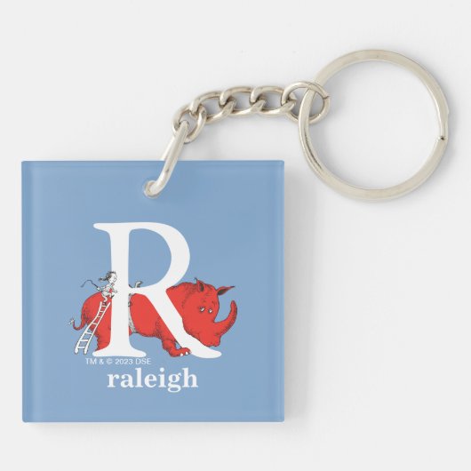 Dr. Seuss's ABC: Letter R - White Add Your Name Schlüsselanhänger (Rückseite)