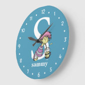 Dr. Seuss's ABC: Letter S - White | Name hinzufüge Große Wanduhr (Winkel)