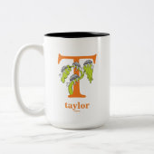 Dr. Seuss's ABC: Letter T - Orange | Name hinzufüg Zweifarbige Tasse (Links)