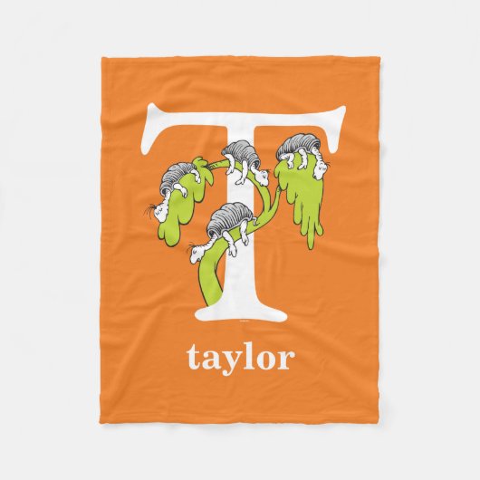 Dr. Seuss's ABC: Letter T - White | Name hinzufüge Fleecedecke (Vorderseite)