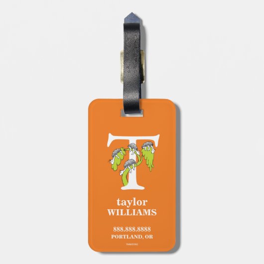Dr. Seuss's ABC: Letter T - White | Name hinzufüge Gepäckanhänger (Rückseite vertikal)