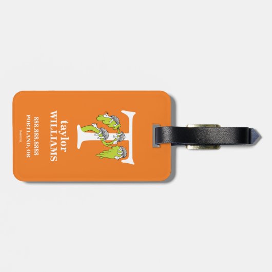 Dr. Seuss's ABC: Letter T - White | Name hinzufüge Gepäckanhänger (Rückseite horizontal)