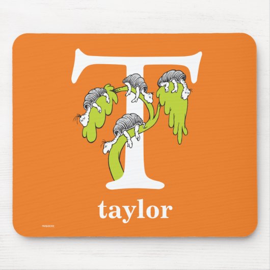 Dr. Seuss's ABC: Letter T - White | Name hinzufüge Mousepad (Vorne)