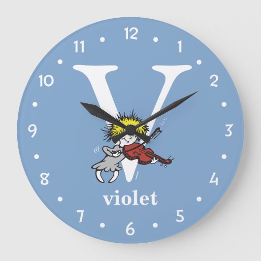Dr. Seuss's ABC: Letter V - White | Add Your Name Große Wanduhr (Vorderseite)