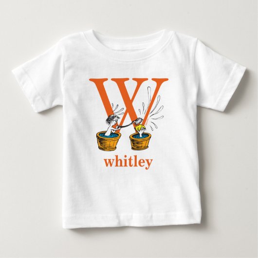 Dr. Seuss's ABC: Letter W - Orange | Name hinzufüg Baby T-shirt (Vorderseite)
