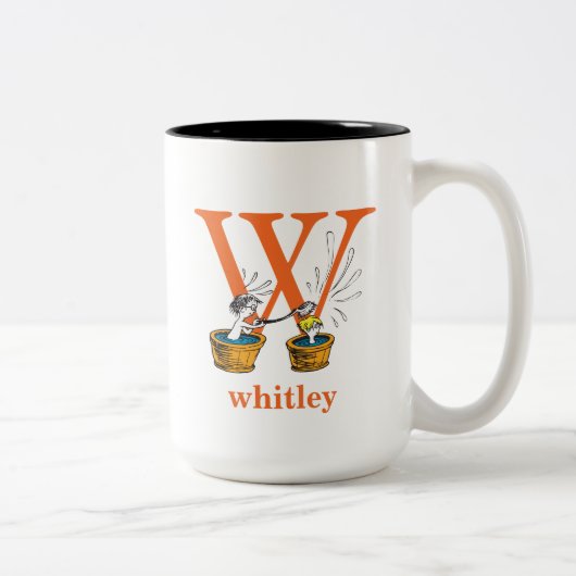 Dr. Seuss's ABC: Letter W - Orange | Name hinzufüg Zweifarbige Tasse (Rechts)
