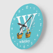 Dr. Seuss's ABC: Letter W - White | Name hinzufüge Große Wanduhr (Winkel)