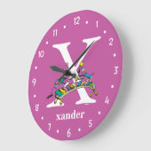 Dr. Seuss's ABC: Letter X - White | Name hinzufüge Große Wanduhr (Winkel)