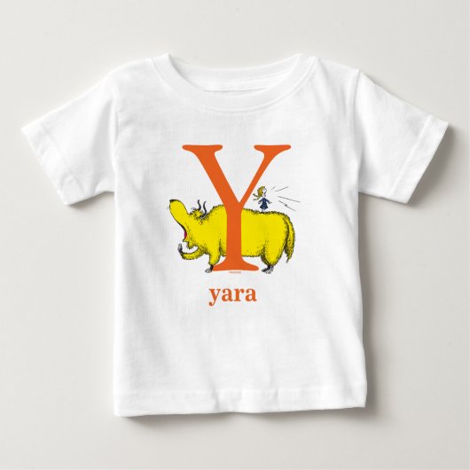 Dr. Seuss's ABC: Letter Y - Orange | Name hinzufüg Baby T-shirt (Vorderseite)