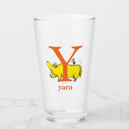Dr. Seuss's ABC: Letter Y - Orange | Name hinzufüg Glas (Vorderseite)
