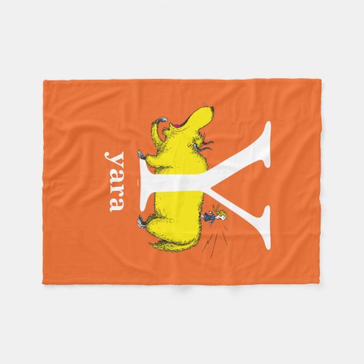 Dr. Seuss's ABC: Letter Y - White | Add Your Name Fleecedecke (Vorderseite (Horizontal))