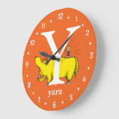 Dr. Seuss's ABC: Letter Y - White Add Your Name Große Wanduhr (Winkel)