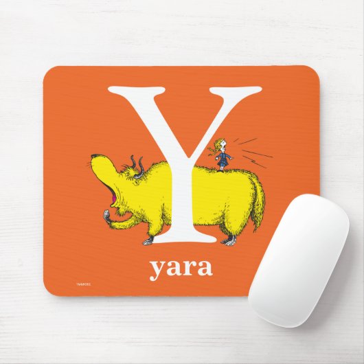 Dr. Seuss's ABC: Letter Y - White Add Your Name Mousepad (Mit Mouse)