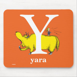 Dr. Seuss's ABC: Letter Y - White Add Your Name Mousepad