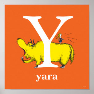 Dr. Seuss's ABC: Letter Y - White Add Your Name Poster