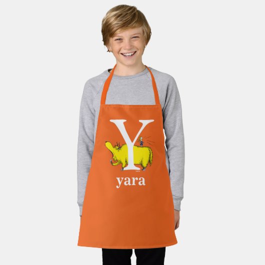 Dr. Seuss's ABC: Letter Y - White Add Your Name Schürze (Getragen)