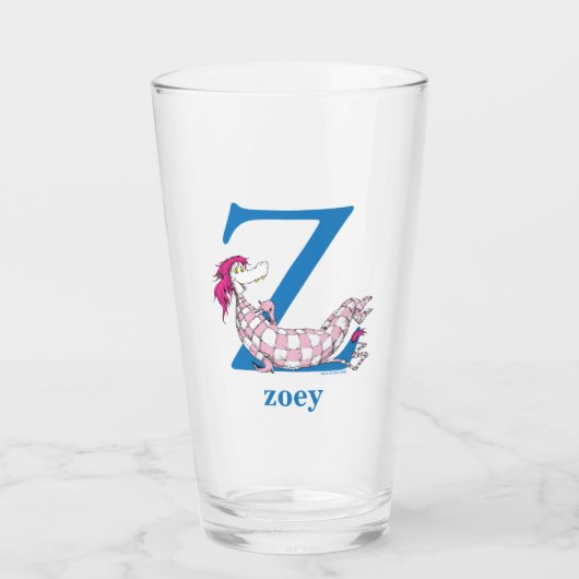 Dr. Seuss's ABC: Letter Z - Blue | Name hinzufügen Glas (Vorderseite)