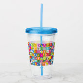 Dr. Seuss's ABC-Muster für farbenfrohe Blockbuchst Acryltrinkbecher (Vorderseite)