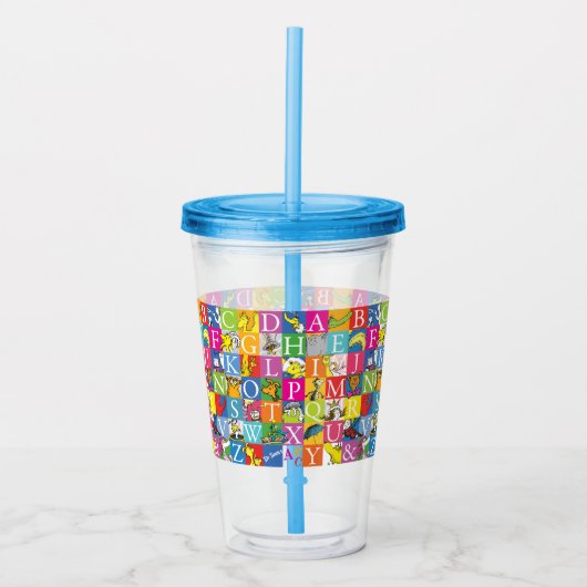 Dr. Seuss's ABC-Muster für farbenfrohe Blockbuchst Acryltrinkbecher (Vorderseite)