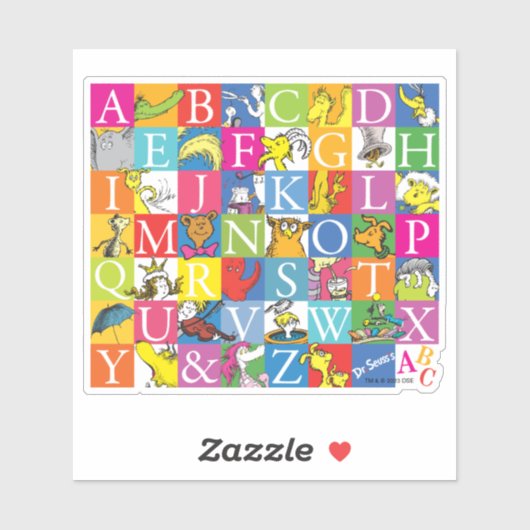 Dr. Seuss's ABC-Muster für farbenfrohe Blockbuchst Aufkleber (Blatt)