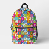 Dr. Seuss's ABC-Muster für farbenfrohe Blockbuchst Bedruckter Rucksack (Vorderseite)