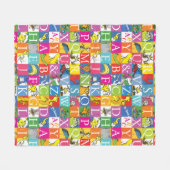 Dr. Seuss's ABC-Muster für farbenfrohe Blockbuchst Fleecedecke (Vorderseite (Horizontal))