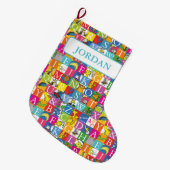 Dr. Seuss's ABC-Muster für farbenfrohe Blockbuchst Großer Weihnachtsstrumpf (Vorderansicht (hängend))