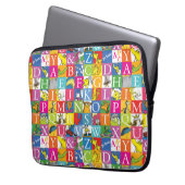 Dr. Seuss's ABC-Muster für farbenfrohe Blockbuchst Laptopschutzhülle (Vorderseite Links)