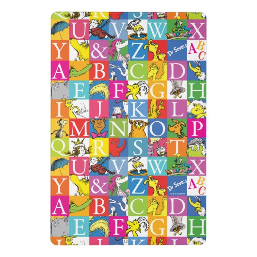 Dr. Seuss's ABC-Muster für farbenfrohe Blockbuchst Mini Klemmbrett (Rückseite)