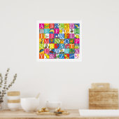 Dr. Seuss's ABC-Muster für farbenfrohe Blockbuchst Poster (Küche)