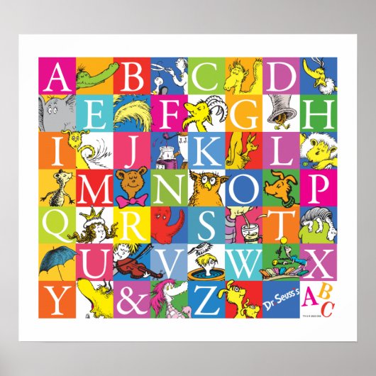 Dr. Seuss's ABC-Muster für farbenfrohe Blockbuchst Poster (Vorne)