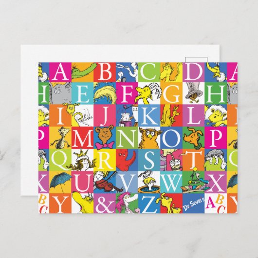 Dr. Seuss's ABC-Muster für farbenfrohe Blockbuchst Postkarte (Vorne/Hinten)